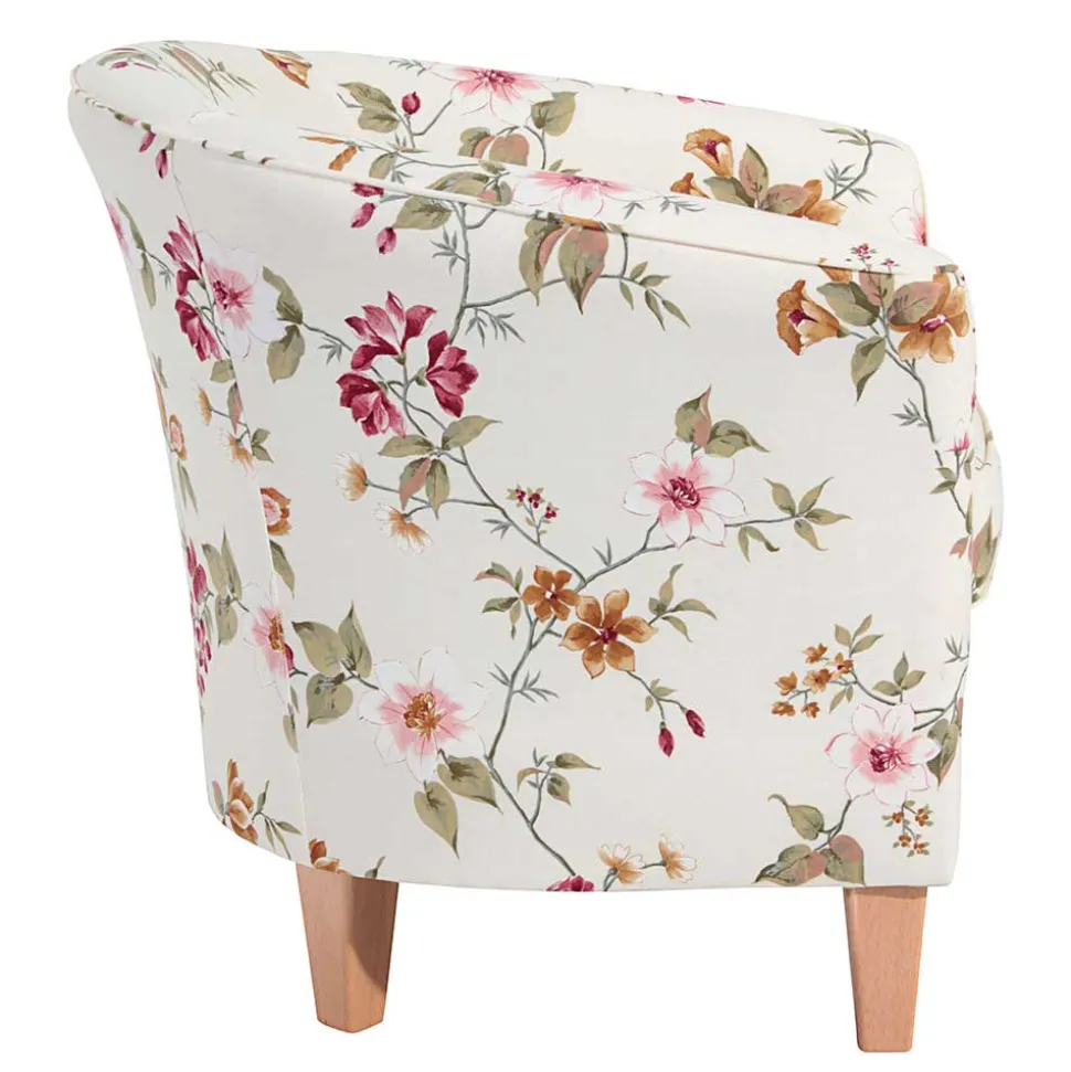 Sessel mit Stoffbezug mit Blumen Dessin - Barbadus