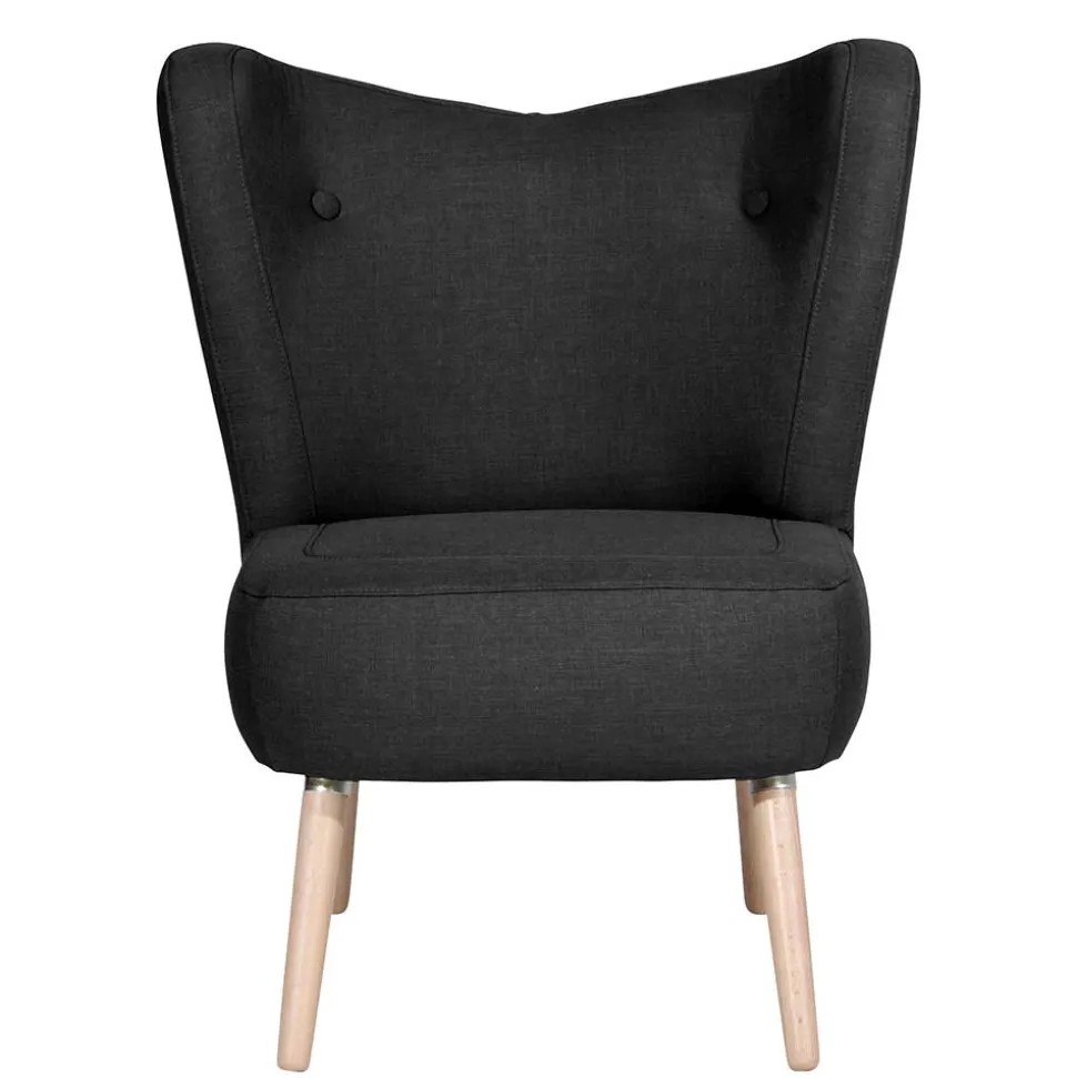 Sessel ohne Armlehnen in Schwarz Stoff - Oase