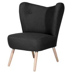 Sessel ohne Armlehnen in Schwarz Stoff - Oase