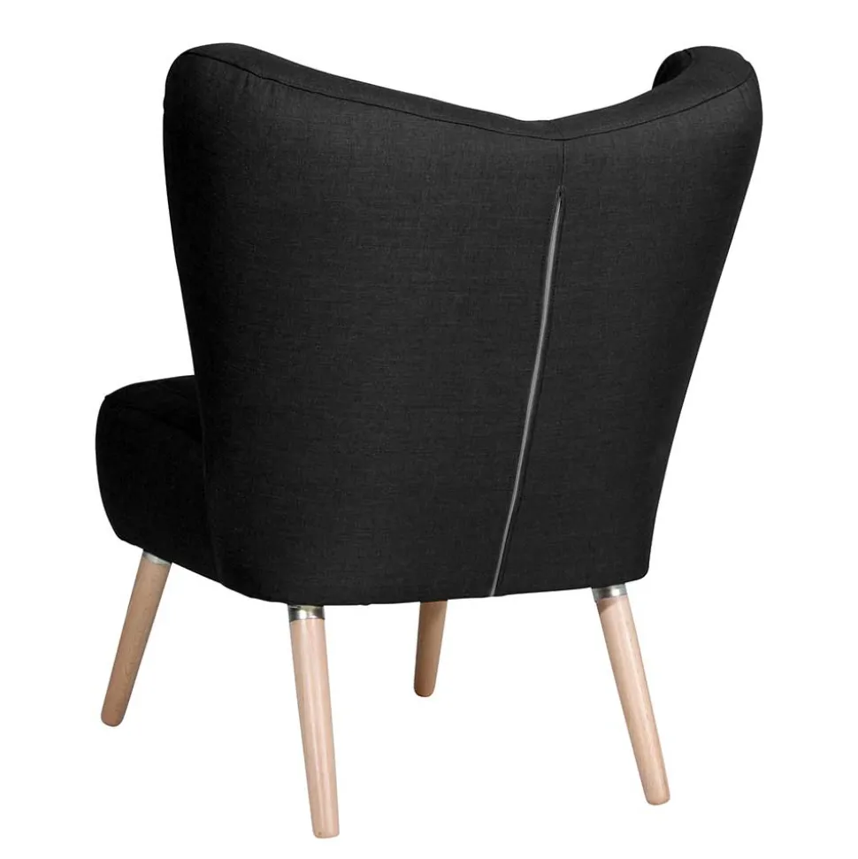 Sessel ohne Armlehnen in Schwarz Stoff - Oase