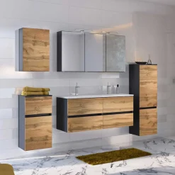 Set Badausstattung mit Doppelwaschtisch - Endely (fünfteilig)