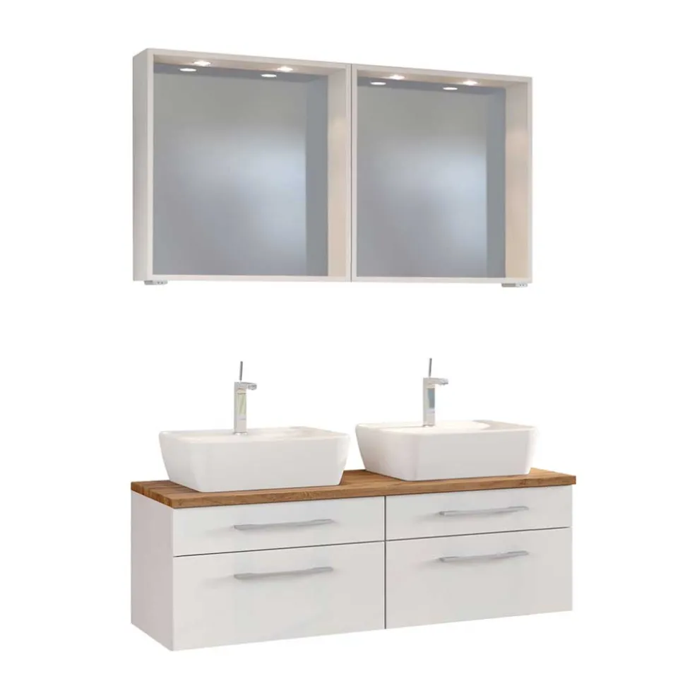 Set Bad-Möbel mit Doppelwaschtisch - Enwicos (dreiteilig)