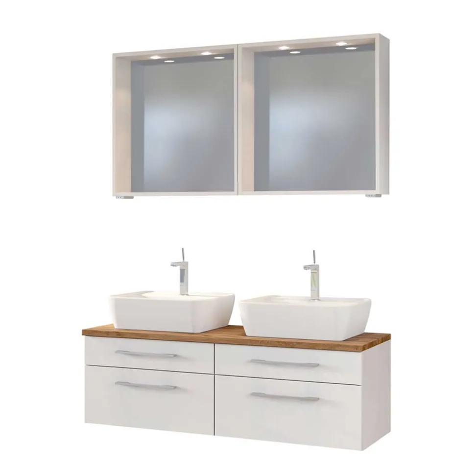 Set Bad-Möbel mit Doppelwaschtisch - Enwicos (dreiteilig)