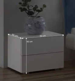 Set Bettgestell mit Nachtkommoden - Gregoriano (dreiteilig)