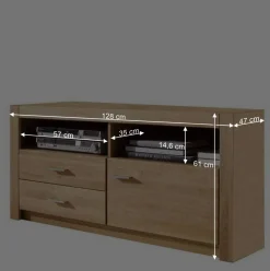 Set Design Wohnwand aus Asteiche - Landuva (vierteilig)