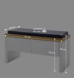 Set Dielen Möbel Kombi mit LED - Nusenia (fünfteilig)