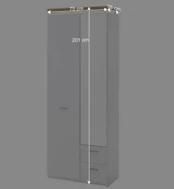 Set Dielen Möbel Kombi mit LED - Nusenia (fünfteilig)