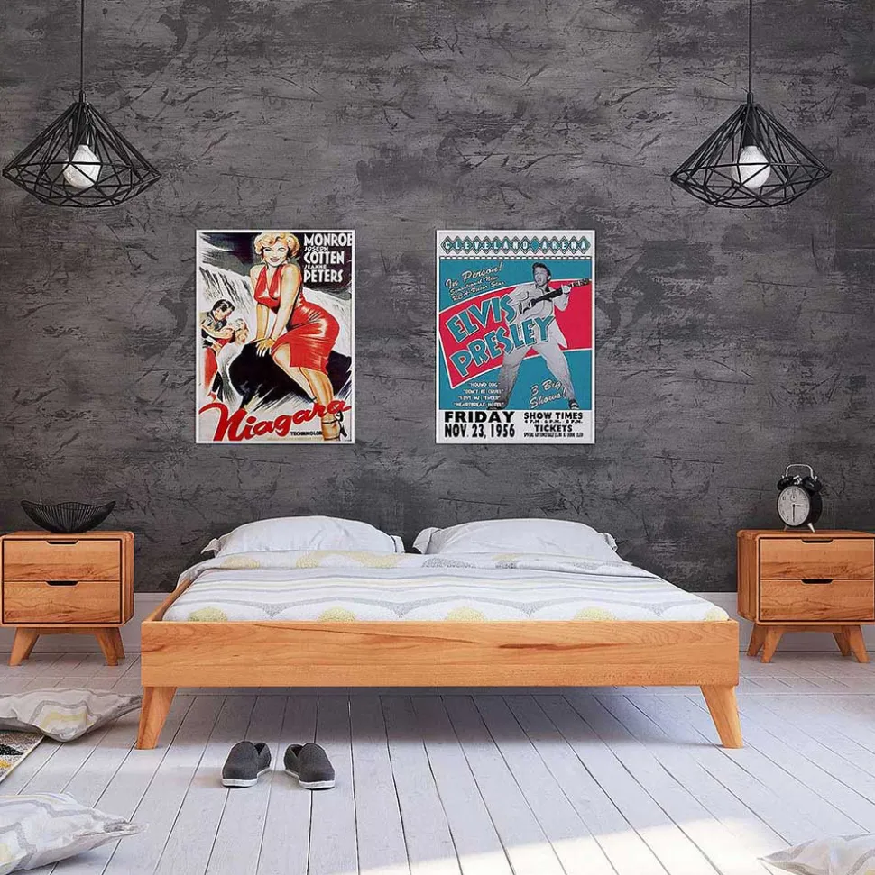 Set Doppelbett & Nachtkommoden - Junola I (dreiteilig)