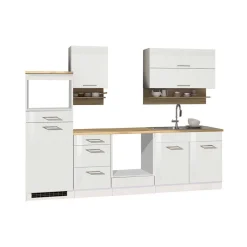 Set Küchenblock Möbel in Weiß - Cuneo (neunteilig)