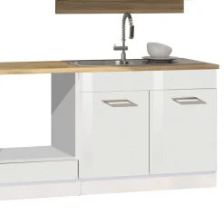 Set Küchenblock Möbel in Weiß - Cuneo (neunteilig)