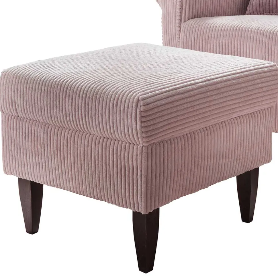 Set Ohrensessel mit Fußhocker - Noah (zweiteilig)