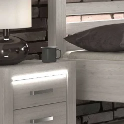 Set Schlafzimmer Möbel in Weiß Holz Optik - Ektado (vierteilig)