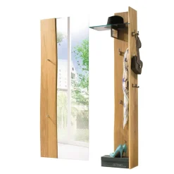 Set Spiegel & Garderobe aus Eiche - Avidora (zweiteilig)