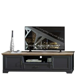 Set TV Lowboard & Vitrine in Grau - Thumbs (zweiteilig)