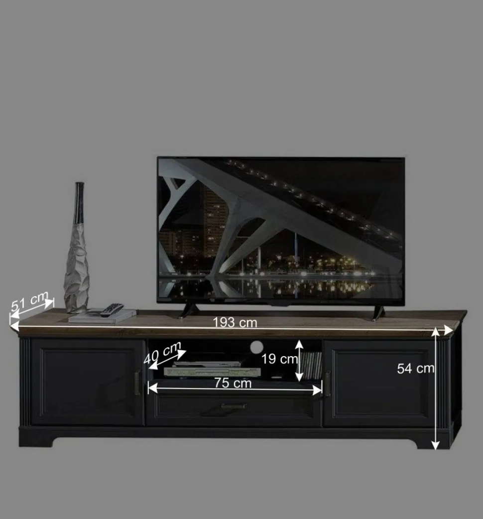 Set TV Lowboard & Vitrine in Grau - Thumbs (zweiteilig)