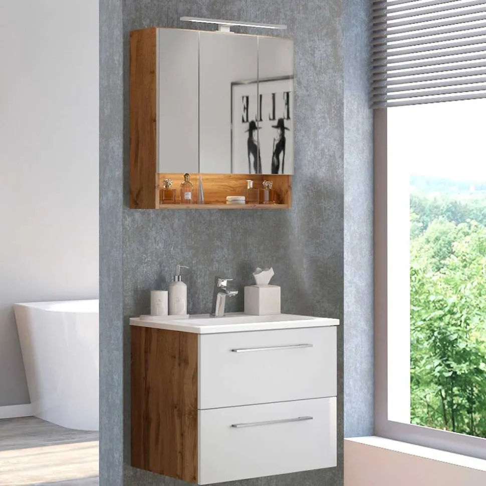 Set Waschtisch Kombi in 2 Breiten - Yazemina (zweiteilig)