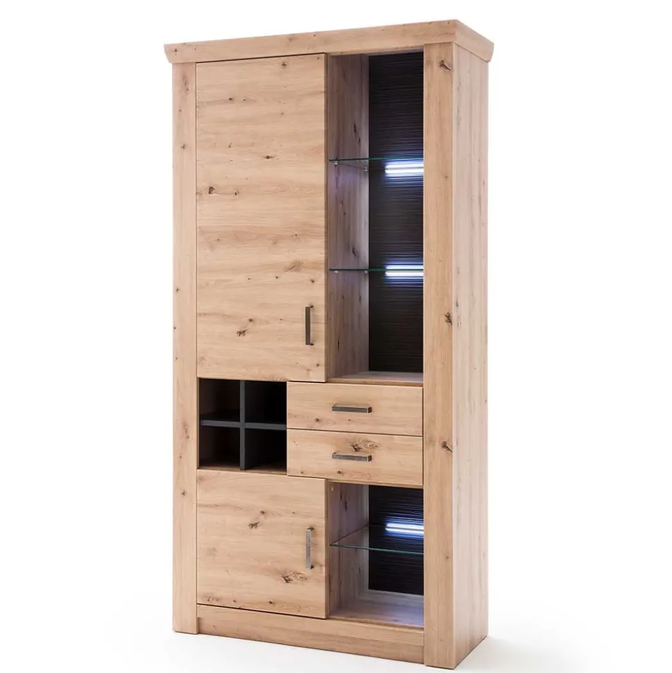 Set Wohnmöbel in Dekor Eiche - Wykina (vierteilig)