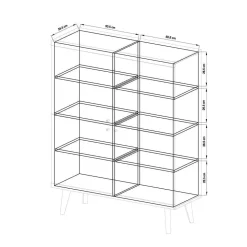 Set Wohnzimmer Einrichtung zweifarbig - Cablos (fünfteilig)