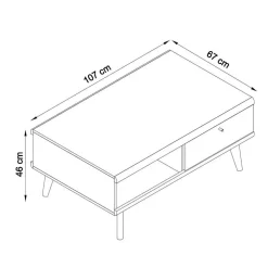 Set Wohnzimmer Einrichtung zweifarbig - Cablos (fünfteilig)