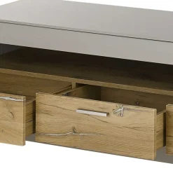 Set Wohnzimmermöbel in Hellgrau & Zinneiche - Lioscas (dreiteilig)