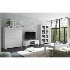 Set Wohnzimmer-Möbel in Weiß lackiert - Mikes (vierteilig)