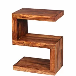 S-Form Design Tischchen Hoslo aus Holz massiv