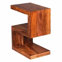 S-Form Design Tischchen Hoslo aus Holz massiv
