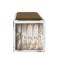 Shabby Chic Bank in Weiß & Braun - Beat