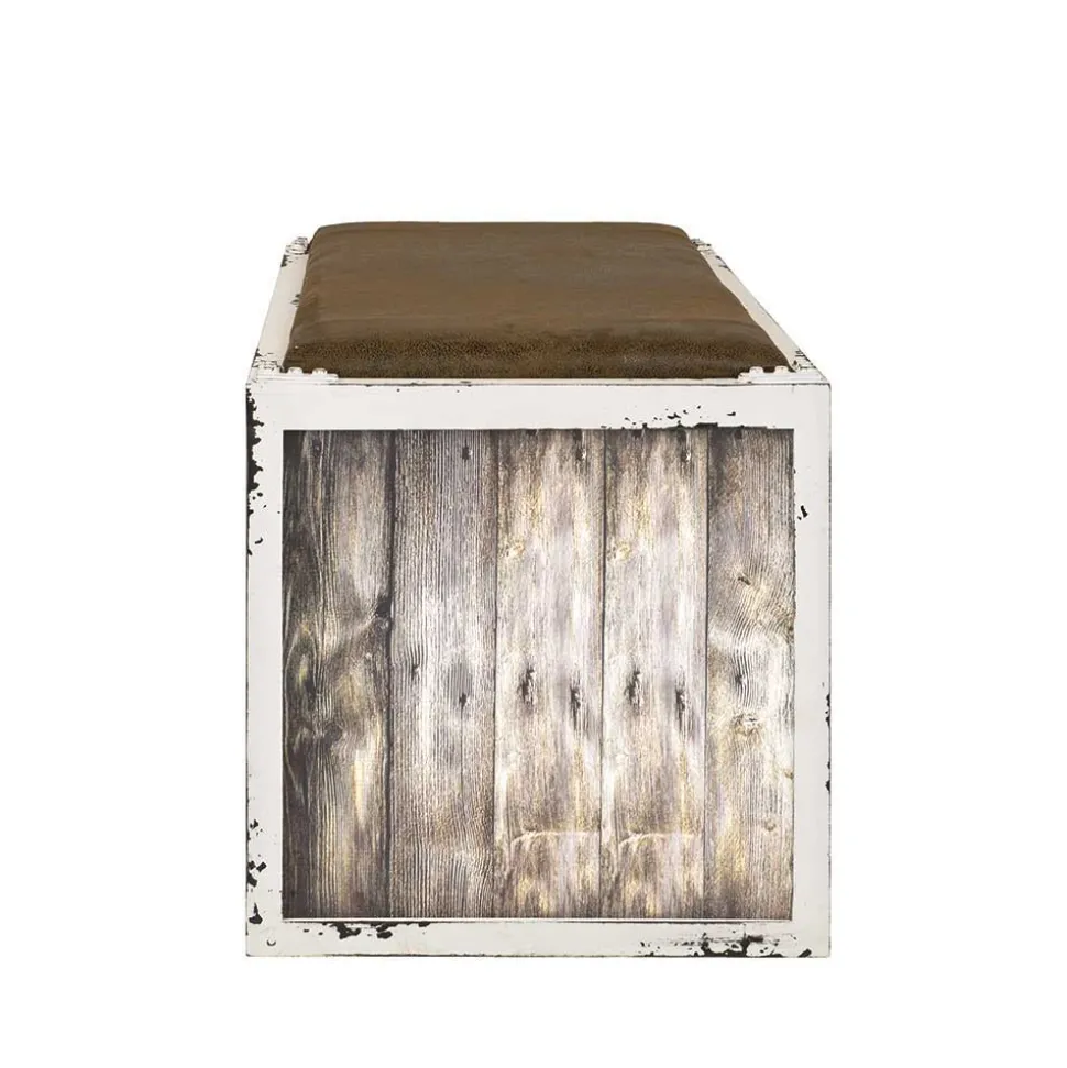 Shabby Chic Bank in Weiß & Braun - Beat