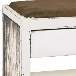 Shabby Chic Bank in Weiß & Braun - Beat