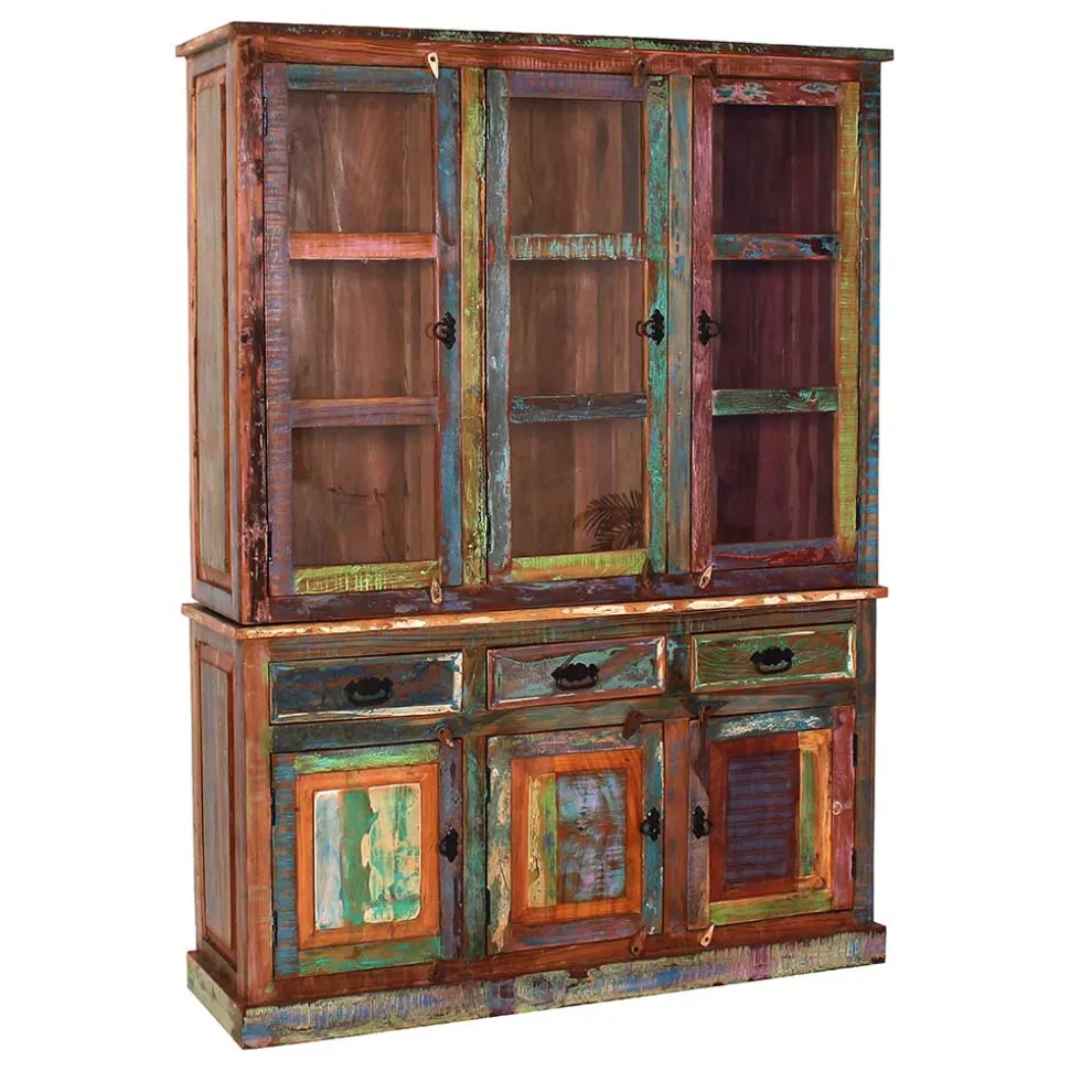 Shabby Chic Buffetschrank in Braun Bunt - Jamaica