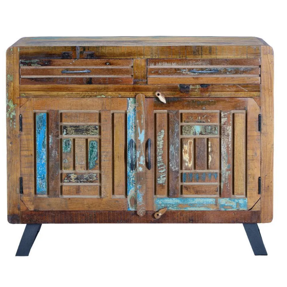 Shabby Chic Kombi-Kommode aus Recyclingholz - Tunar