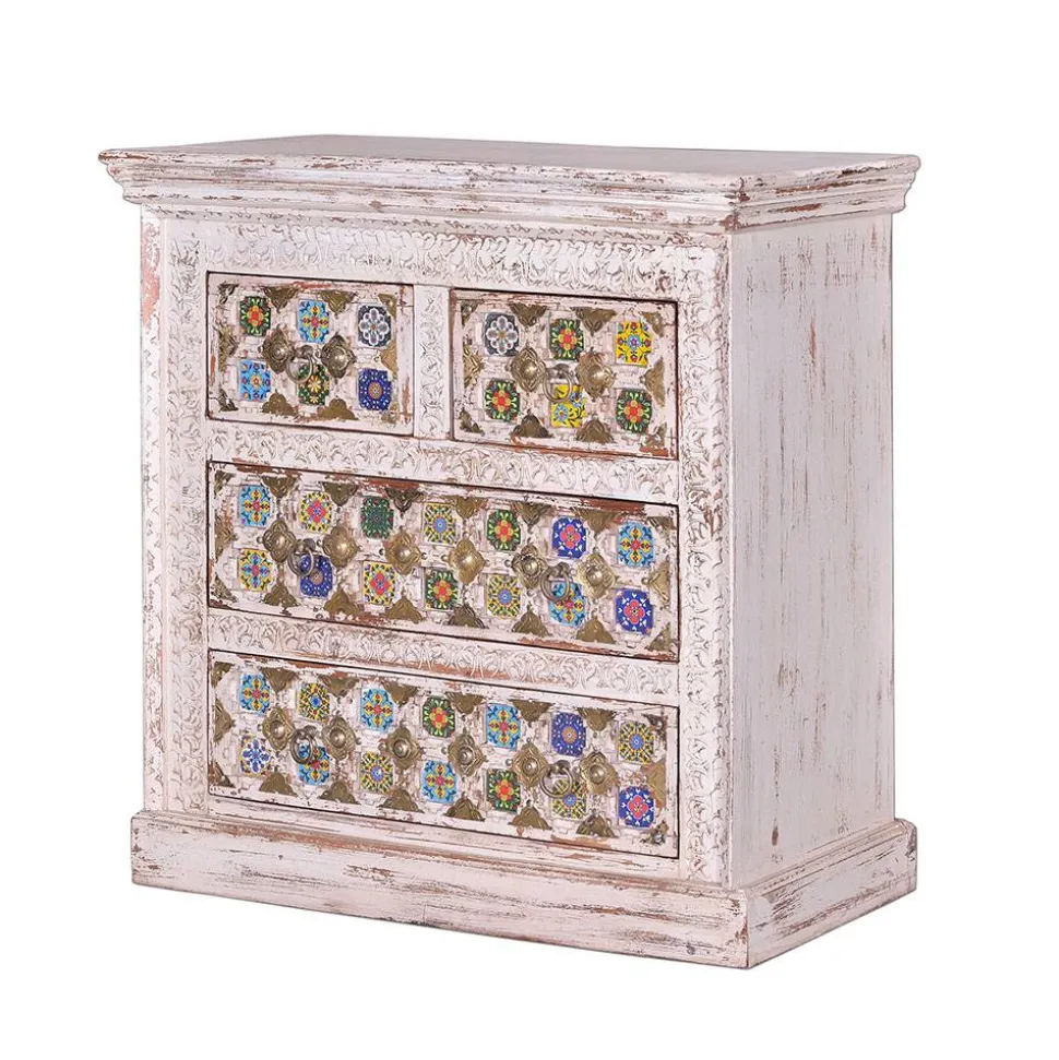 Shabby Chic Kommode in Antikweiß - Mirell