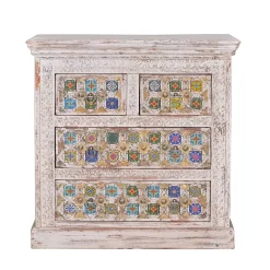 Shabby Chic Kommode in Antikweiß - Mirell