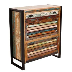 Shabby Chic Schuhschrank aus Recyclingholz - Vosbadus