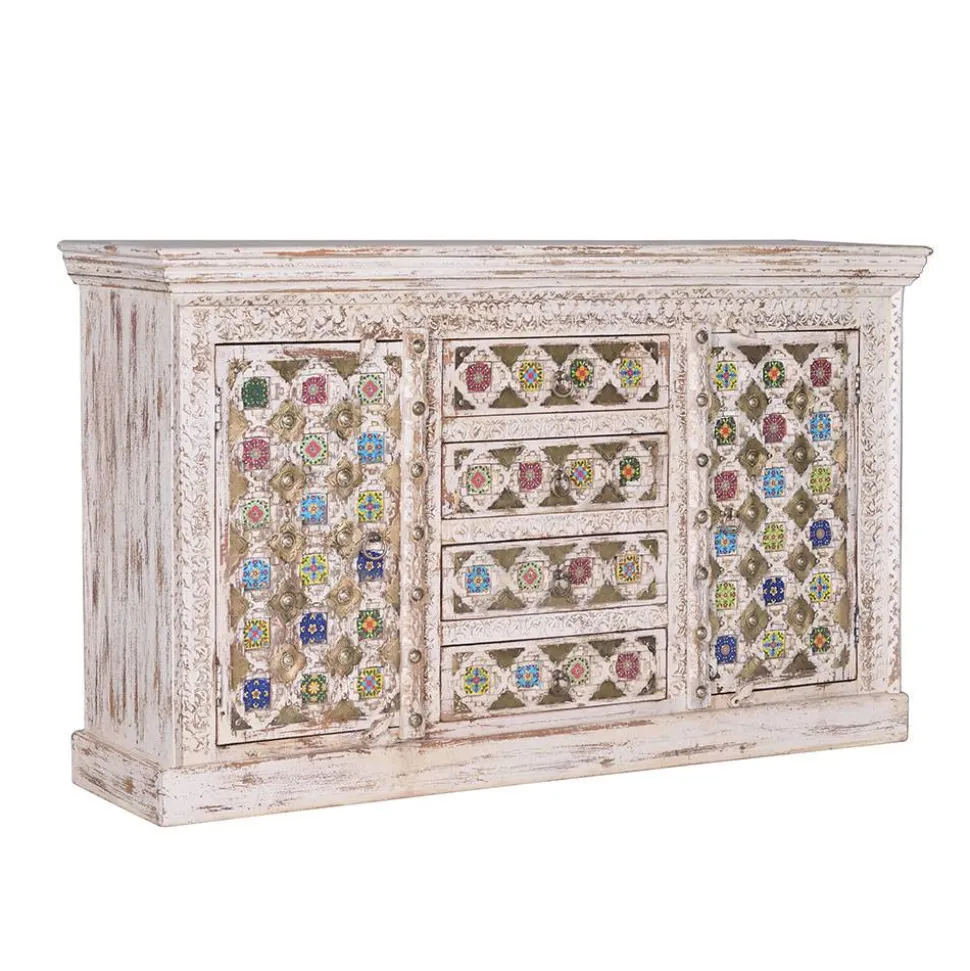 Shabby Chic Sideboard in Antikweiß - Mirell