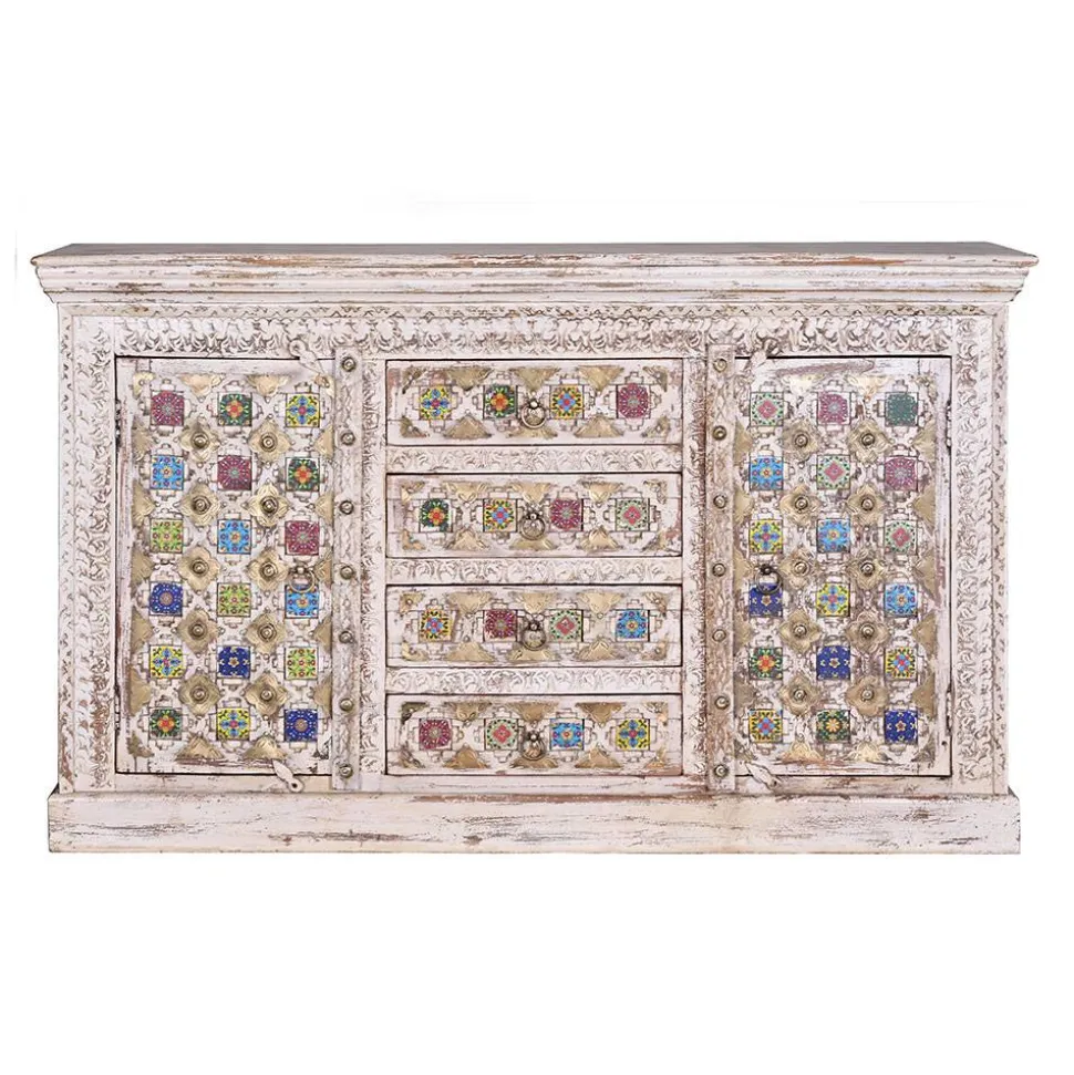 Shabby Chic Sideboard in Antikweiß - Mirell