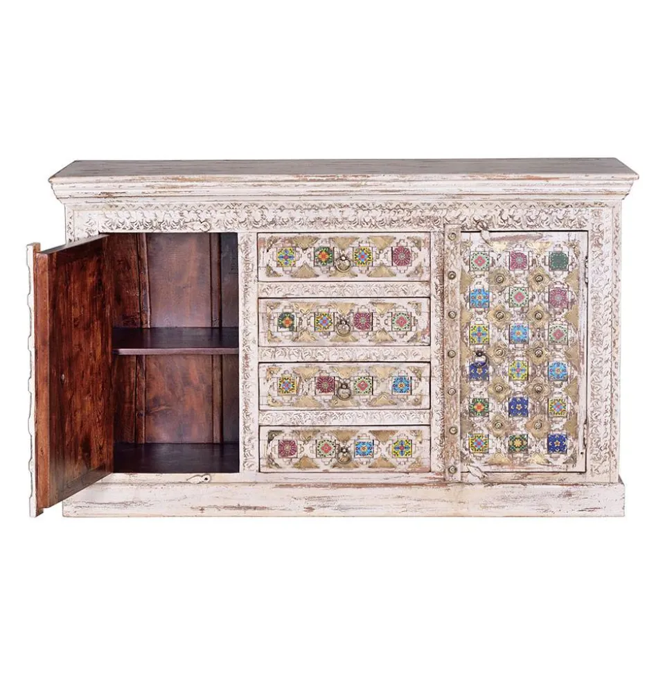 Shabby Chic Sideboard in Antikweiß - Mirell