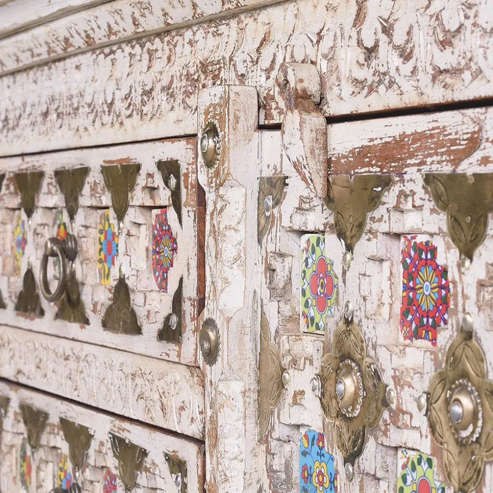 Shabby Chic Sideboard in Antikweiß - Mirell