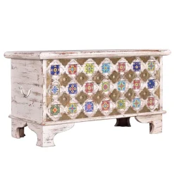 Shabby Chic Truhe in Antikweiß - Mirell