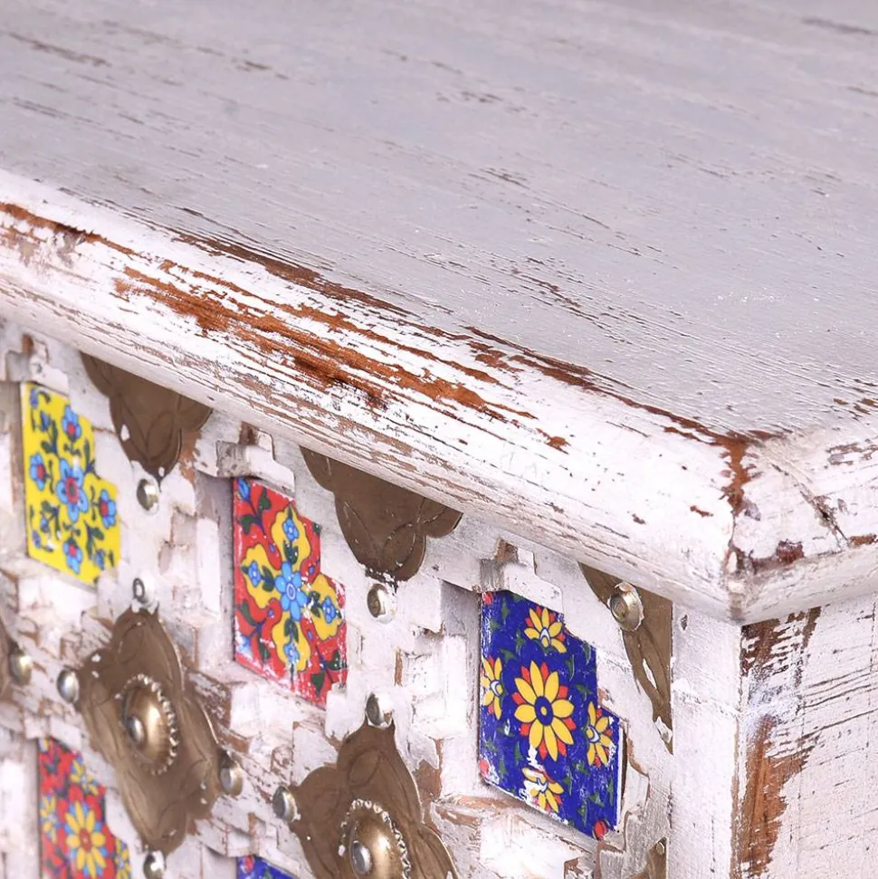 Shabby Chic Truhe in Antikweiß - Mirell