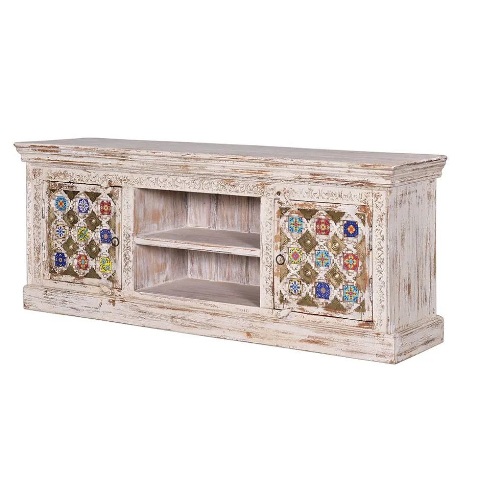 Shabby Chic TV Lowboard in Antikweiß - Mirell