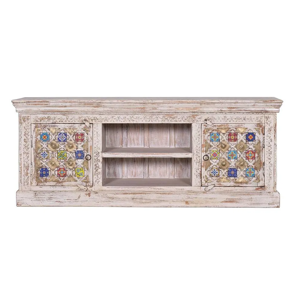 Shabby Chic TV Lowboard in Antikweiß - Mirell