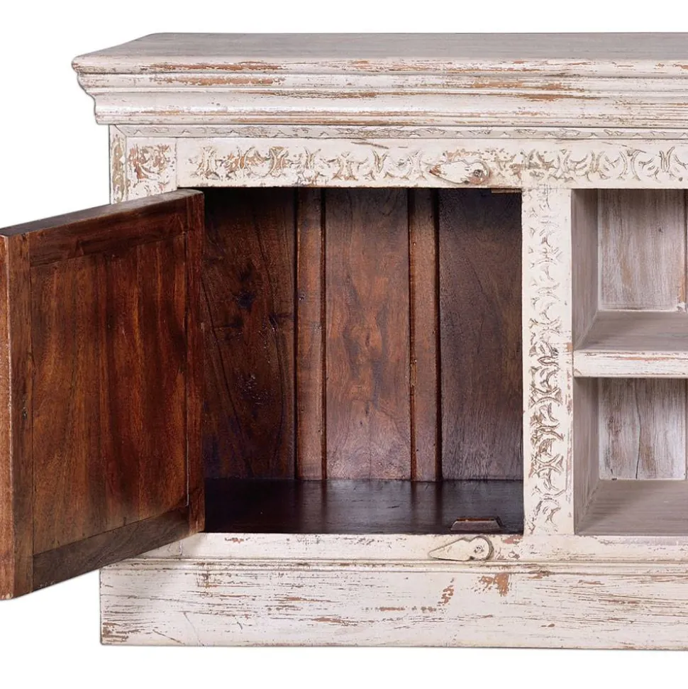 Shabby Chic TV Lowboard in Antikweiß - Mirell