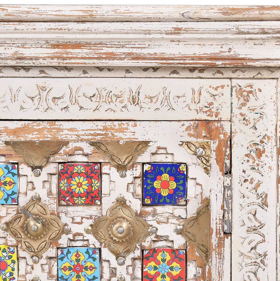 Shabby Chic TV Lowboard in Antikweiß - Mirell