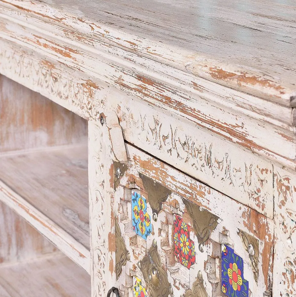 Shabby Chic TV Lowboard in Antikweiß - Mirell