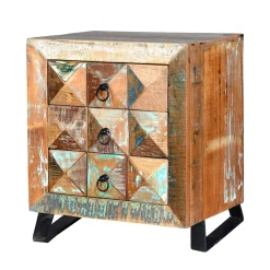 Shabby Design Nachtkommode aus Recyclingholz - Zeremonia