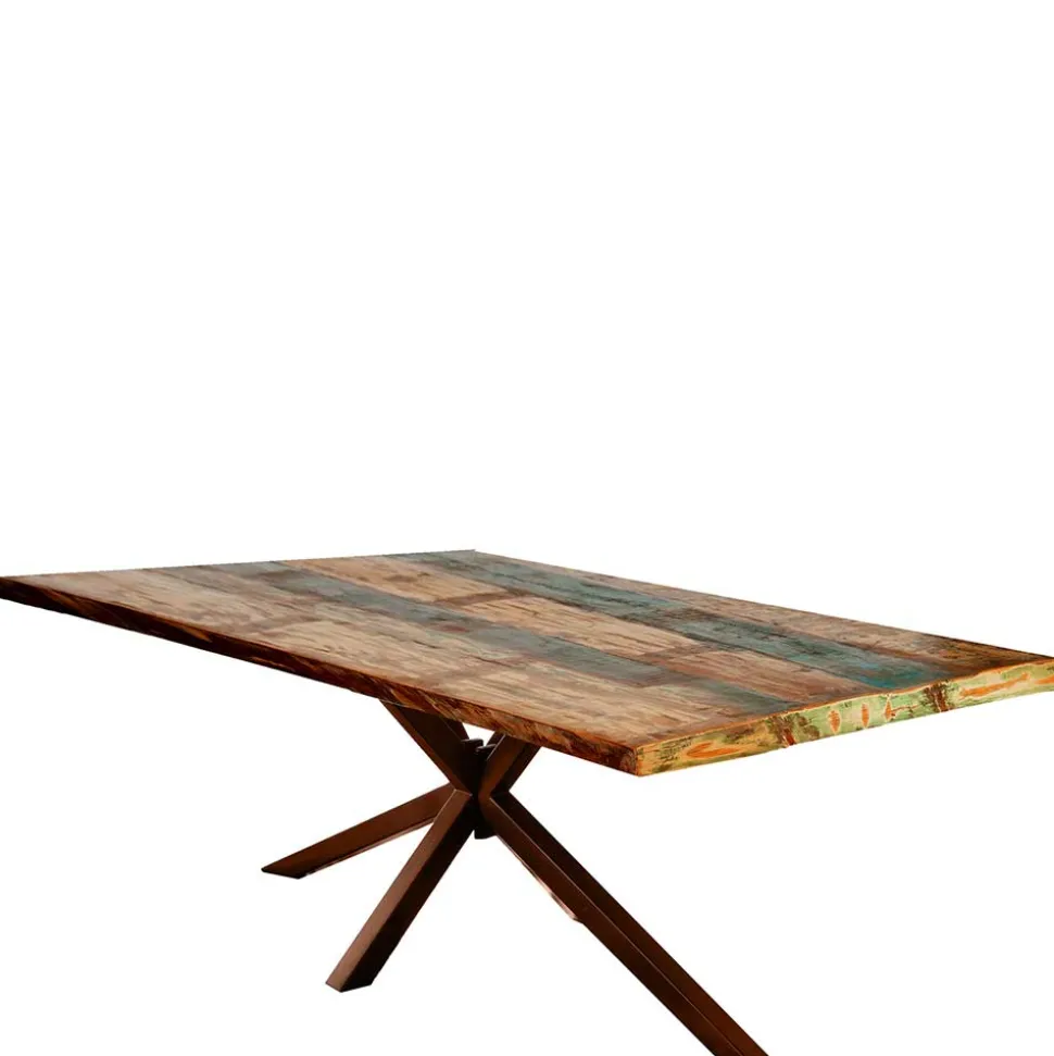 Shabby Designtisch aus Recyclingholz Bunt - Montesa