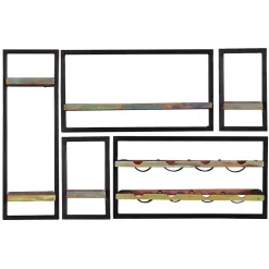 Shabby Hängeregale inkl Flaschenregal - Jamaica (fünfteilig)