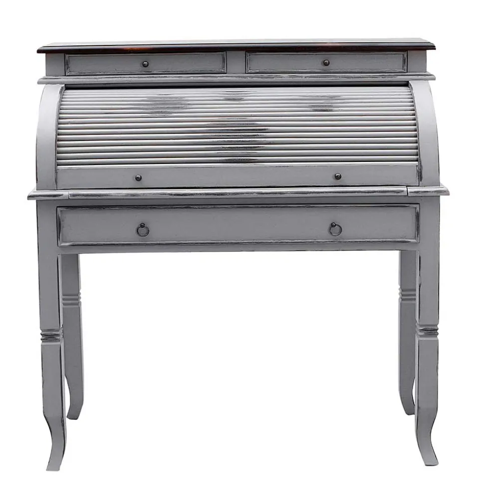 Shabby Sekretär Islando in Grau und Dunkelbraun